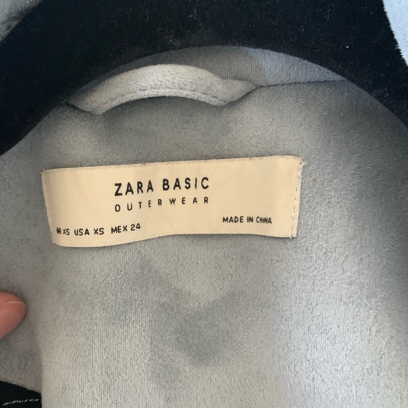 zara biker jacket - grey-blue suede - Picture 3 of 5